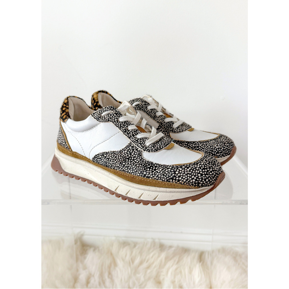 NEW Madewell Kickoff Trainer Sneakers in Spotted Calf Olive Grrove Multi 7.5 - Picture 8 of 11